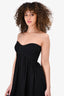 Diane Von Furstenburg Black Chiffon Strapless Bustier Dress Size 0
