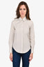 Prada Grey Cotton Fitted Button Down Collared Top Size 38