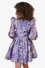 Zimmermann Purple Patterned Butterfly Detail Dress Size 0