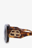 Balenciaga Brown Logo Oversized Frame Sunglasses