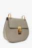 Chloe Taupe Grained Leather Small Drew Crossbody Bag