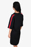 Gucci Black/Red Trimmed Collared V-Neck Dress Size 38