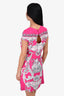 Versace Pink Baroque Printed Shift Dress Size 42