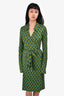 Diane Von Furstenberg Green/Blue Printed Wrap Dress Size 10