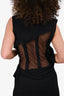 Maison Martin Margiela Black Sleeveless Draped Front Midi Dress Size 46