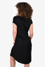 Akris Black Cowl Neck Cap Sleeve Jersey Dress Size 8