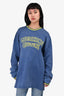 Moschino Blue Washed Cotton Logo Yellow Trimmed Sweatshirt Size 44