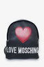 Love Moschino Black Leather Red Heart Backpack