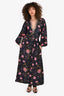 Alix of Bohemia Blue/Pink Floral V-Neck Maxi Dress Size XS