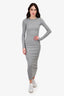 Eterne Grey Knit Ribbed Maxi Dress Size S