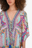 Camilla Blue/Pink Silk Embellished Short Kaftan Size O/S