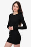 Eterne Black Knit Ribbed Mini Dress Size S