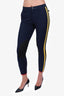 Gucci Navy/Yellow Bi-stretch Pant With Stripe Size 46