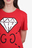 Gucci Red Logo Print T-Shirt Size S