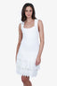 Alaia White Zigzag Tiered Mini Dress Size 44