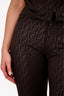 Fendi Jeans Brown Spandex 'Zucca' Print Tapered Trousers Size S