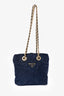 Prada Blue Nylon Logo Gold Chain Shoulder Bag