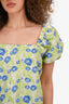 Ganni Green Floral Jacquard Dress Size 42