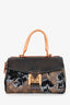 Louis Vuitton 2010 Black Leather Monogram 'Fleur De Jais Carrousel' Top Handle