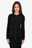 Versace Black Ruched Sleeve Zip Up Jacket Size 40