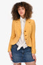 Roberto Cavalli Yellow Cinched Waisted Blazer Jacket Size 6