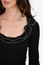 Alexander McQueen Black Ruffle Detailed Dress Size M