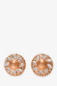 Versace Gold Toned Crystal Embellished Medusa Ear Clips