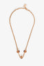 Louis Vuitton Gold Toned Crystal Set Cube Necklace