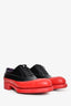 Prada Black/Red Leather/Rubber Lace-Up Oxford Shoes Size 36.5