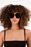 Gucci Black/Gold Toned Hexagonal Framed Sunglasses