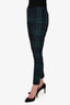 Burberry Green Wool Tartan Tapered Pants Size 4