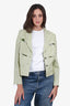 Escada Green Linen/Virgin Wool Cutout Blazer Size 42