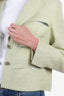 Escada Green Linen/Virgin Wool Cutout Blazer Size 42