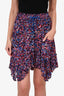 Isabel Marant Etoile Purple Pattern Drawstring Skirt Size 38