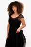 Simone Rocha Black Tulle Sleeveless Ruffle Tiered Dress Size 6