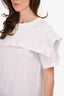 Chloe White 'Bib' Detail T-Shirt Size L