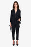 Stella McCartney Navy Blue Silk Jumpsuit with Tie Detail Size 36