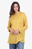 Max Mara Yellow Silk Button-Down Long-Sleeve Tunic Dress Size 48