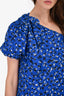 Ulla Johnson Blue Floral Silk Asymmetrical 'Femi' Top Size 4