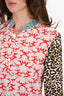 Stella McCartney White/Red/Leopard Multi-Printed Silk Blouse Est. Size S