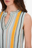 M Missoni Blue/Yellow Striped Cotton Knit Sleeveless Top Size 38