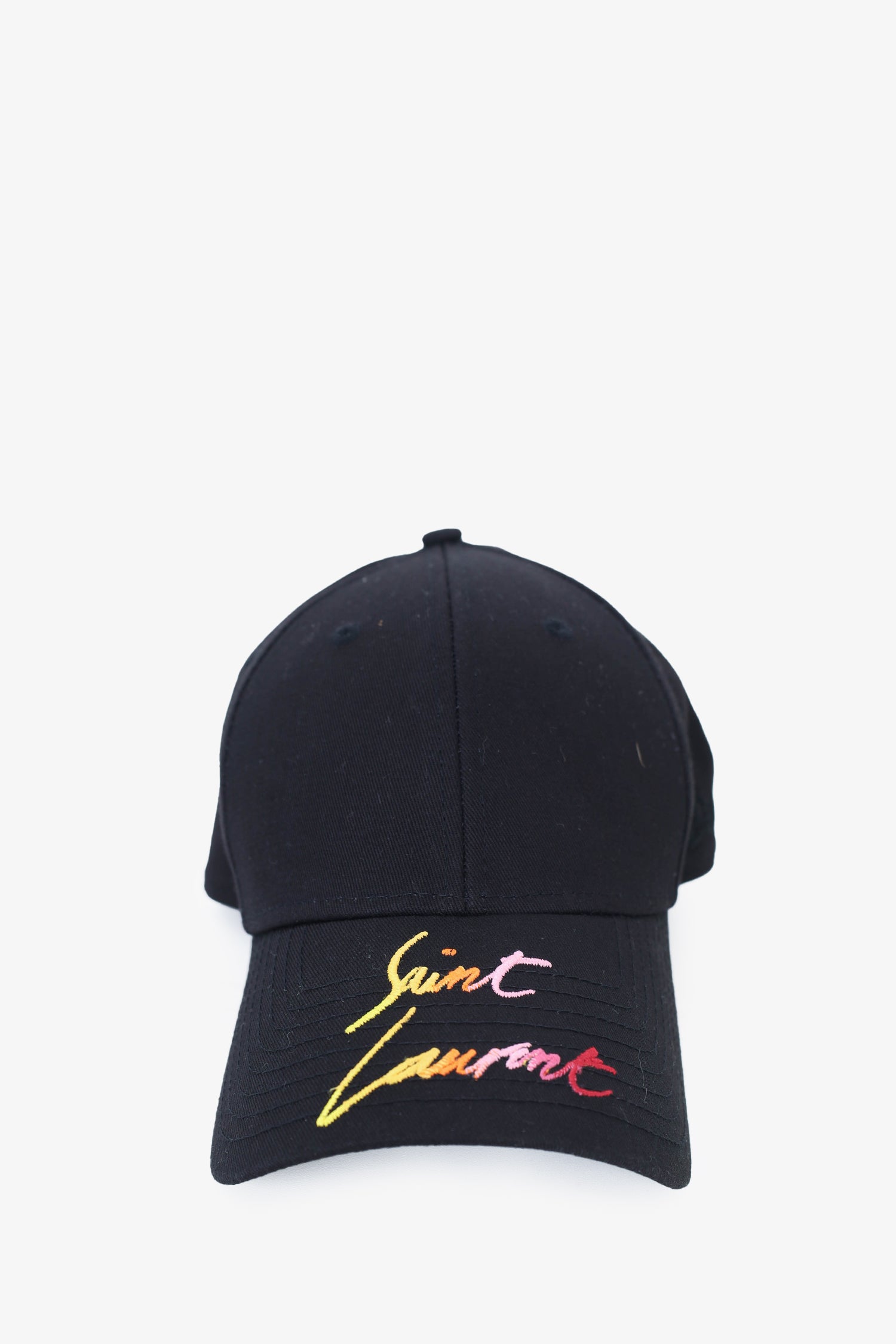 Saint Laurent X New Era Black Logo Embroidery Baseball Cap  display picture 1
