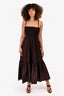 A.L.C. Brown Smocked Sleeveless Midi Dress Size 4