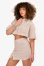 Jacquemus Beige Linen 'Le Splash' Cut Out Button-Up Mini Dress Size 36