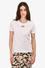 Elisabetta Franchi White Logo Plaque Jersey T-Shirt Size 38