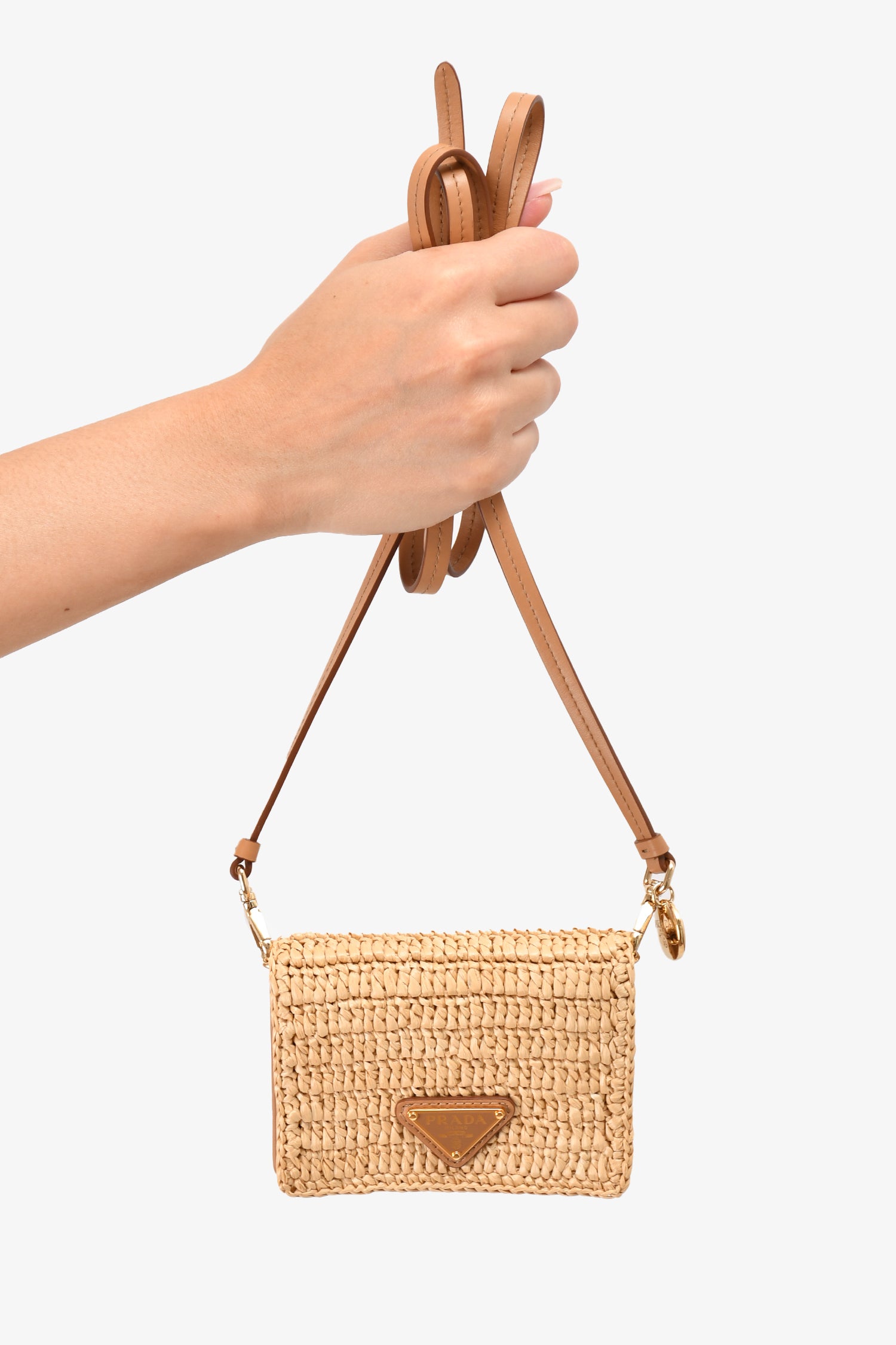 Prada Beige Crochet Cardholder with Crossbody Strap – Mine & Yours