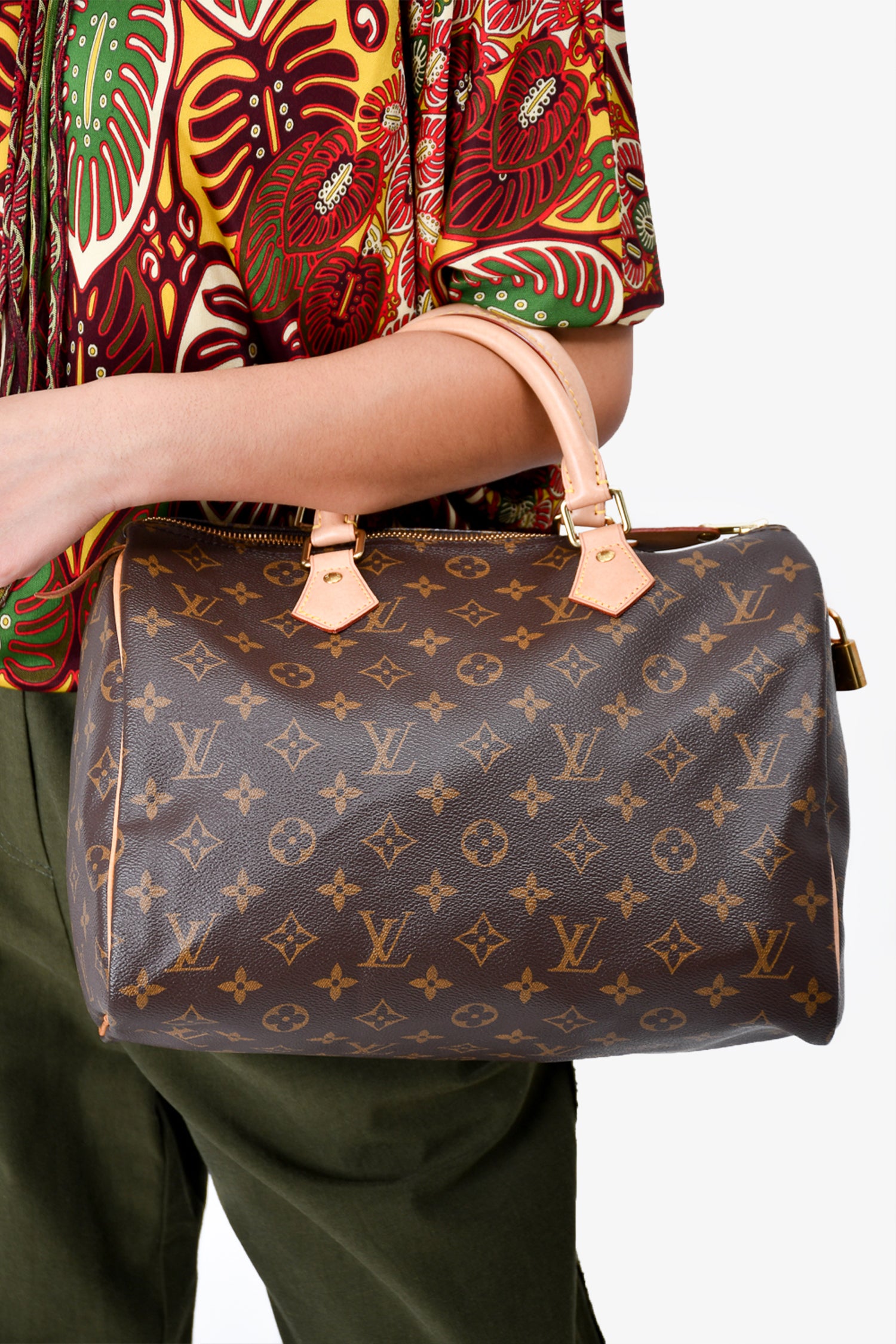 Louis Vuitton Speedy30 ハンドバッグ ブラウン Louis Vuitton Speedy 30 Bandouliere Brown Monogram with