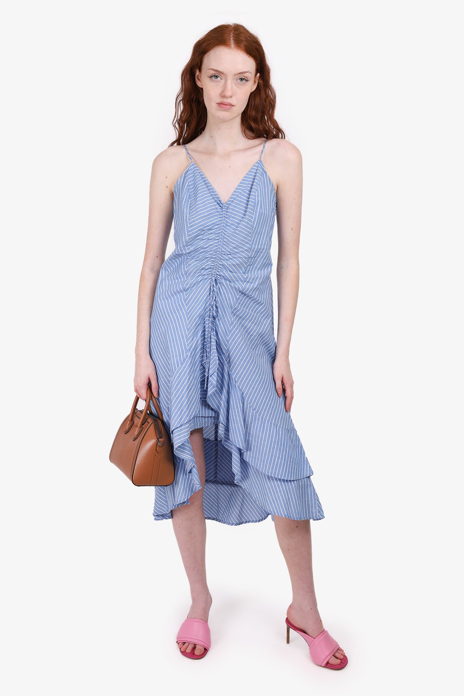 joie blue and white dress Blue/White Striped Ruffle Hem Size L – Mine & Yours okk_occasion:PARTY Black Friday Womens Dresses Color:Sand