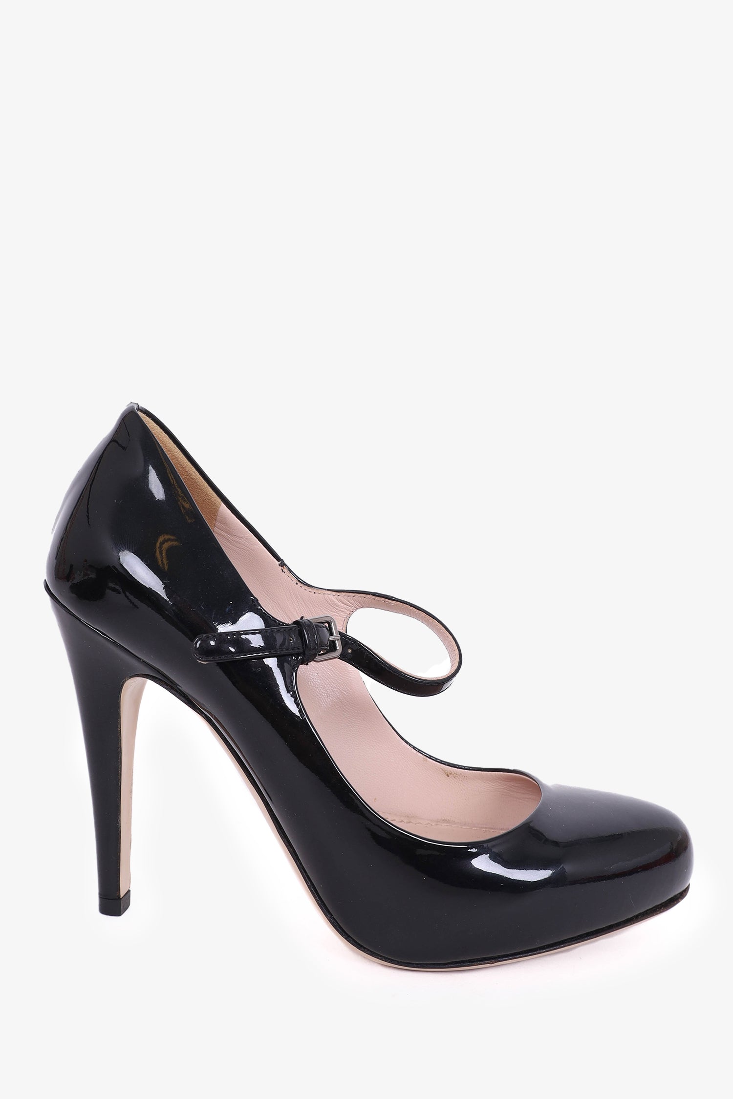 Miu Miu Black Patent Leather Mary Jane Heels Size 36 – Mine & Yours