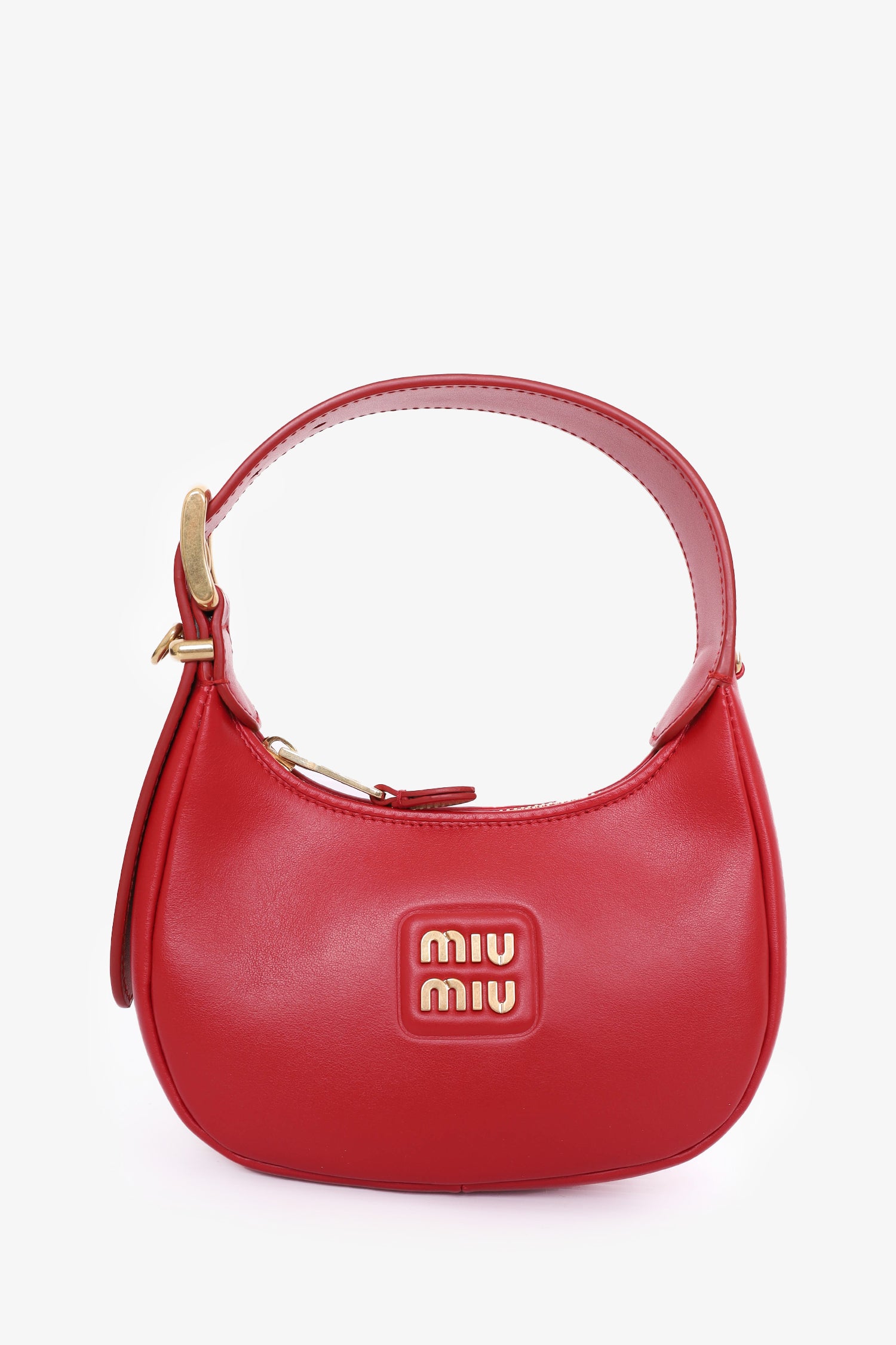 Miu Miu Red Leather Hobo Bag With Strap – Mine Yours